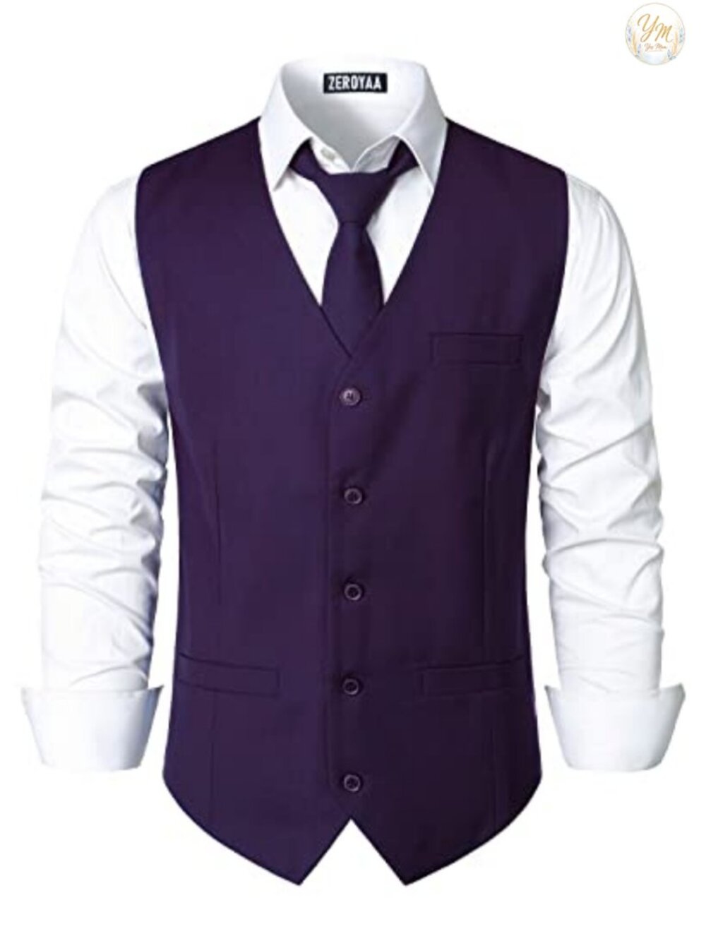 Mens Slim Fit Business Formal Dress Vest V-Neck Button Sleeveless